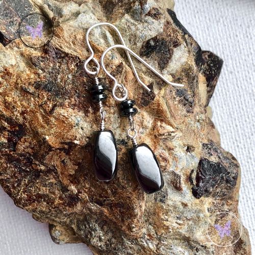 Hematite Twist Dangle Earrings